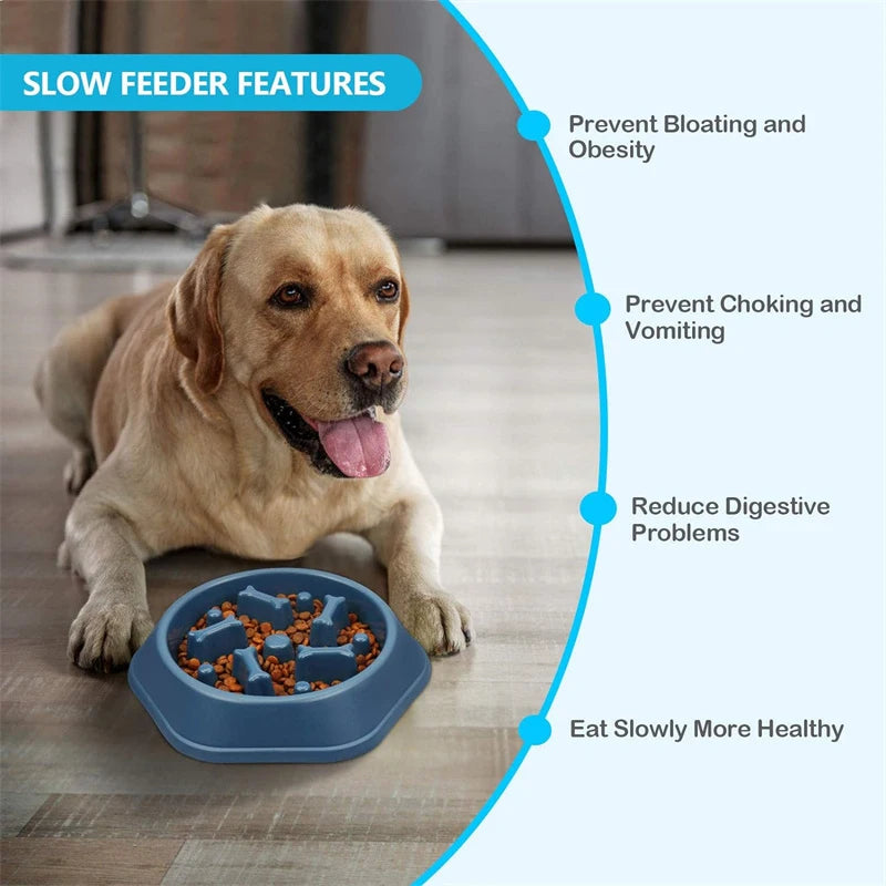 Slow Feeder Dog Bowl for Medium Dogs Anti-Choking Dog Dishes Puzzle Food Bowl Pets Puppy Accessories Non Slip Slow Feeding Bowl